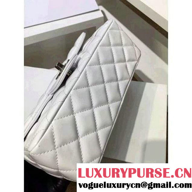 Chanel White Patent Leather Small Classic Flap Bag(Silver Hardware) (MC-6022305 )