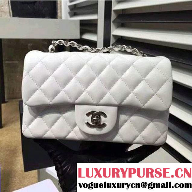 Chanel White Patent Leather Small Classic Flap Bag(Silver Hardware) (MC-6022305 )