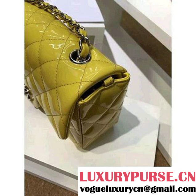 Chanel Yellow Patent Leather Small Classic Flap Bag(Silver Hardware) (MC-6022307 )