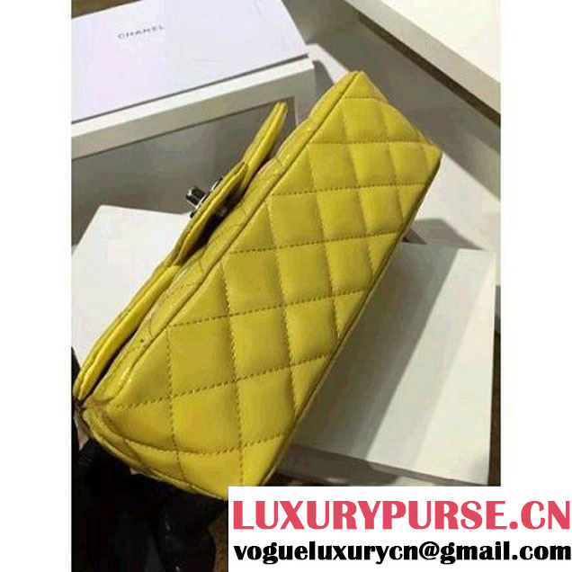 Chanel Yellow Patent Leather Small Classic Flap Bag(Silver Hardware) (MC-6022307 )