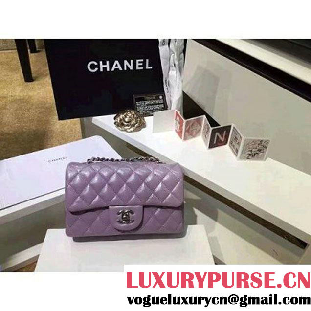Chanel Pearl Purple Patent Leather Small Classic Flap Bag(Silver Hardware) (MC-6022308 )