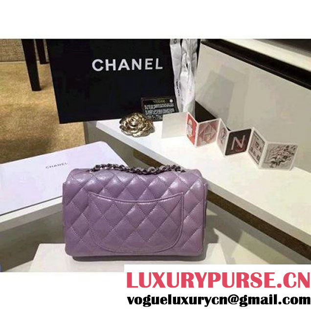 Chanel Pearl Purple Patent Leather Small Classic Flap Bag(Silver Hardware) (MC-6022308 )