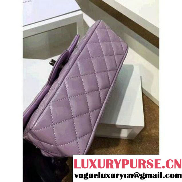Chanel Pearl Purple Patent Leather Small Classic Flap Bag(Silver Hardware) (MC-6022308 )