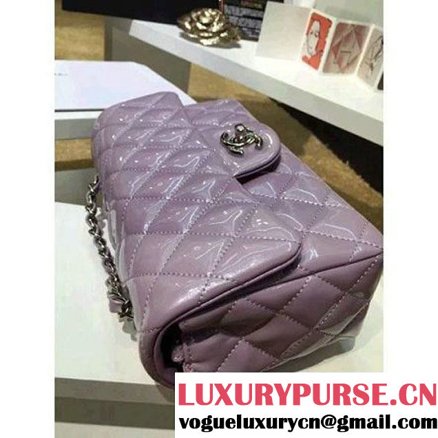Chanel Pearl Purple Patent Leather Small Classic Flap Bag(Silver Hardware) (MC-6022308 )