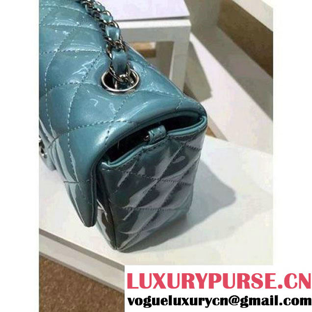 Chanel Pearl Paon Patent Leather Small Classic Flap Bag(Silver Hardware) (MC-6022309 )