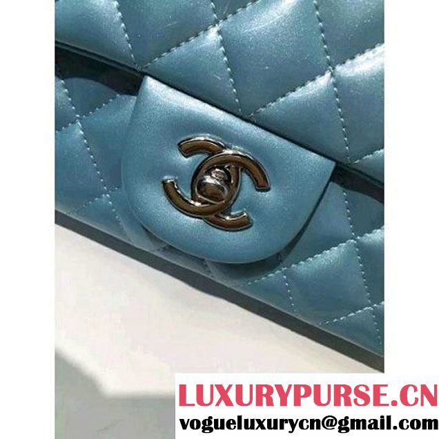 Chanel Pearl Paon Patent Leather Small Classic Flap Bag(Silver Hardware) (MC-6022309 )