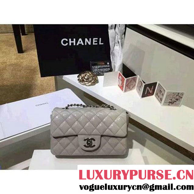 Chanel Grey Patent Leather Small Classic Flap Bag(Silver Hardware) (MC-6022312 )