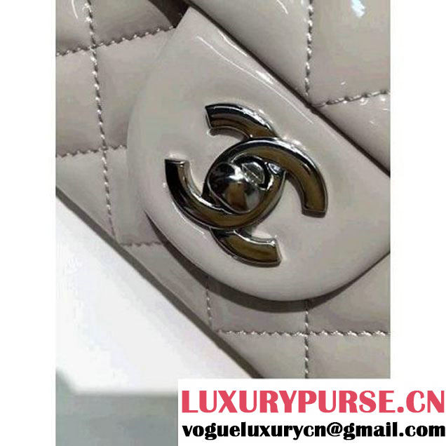 Chanel Grey Patent Leather Small Classic Flap Bag(Silver Hardware) (MC-6022312 )