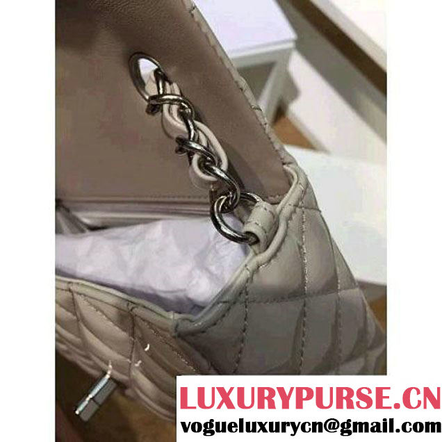 Chanel Grey Patent Leather Small Classic Flap Bag(Silver Hardware) (MC-6022312 )