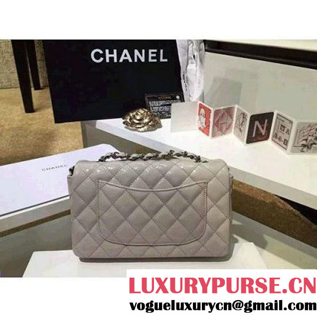 Chanel Grey Patent Leather Small Classic Flap Bag(Silver Hardware) (MC-6022312 )