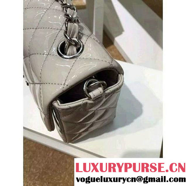 Chanel Grey Patent Leather Small Classic Flap Bag(Silver Hardware) (MC-6022312 )
