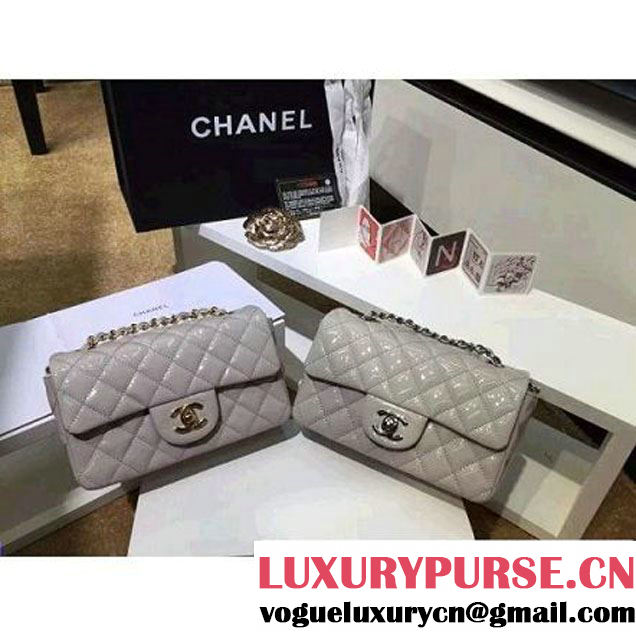 Chanel Grey Patent Leather Small Classic Flap Bag(Silver Hardware) (MC-6022312 )