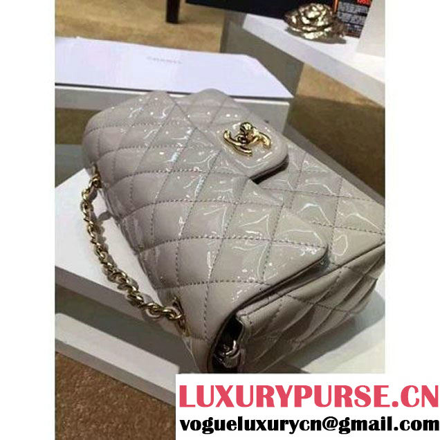 Chanel Grey Patent Leather Small Classic Flap Bag(Gold Hardware) (MC-6022313 )