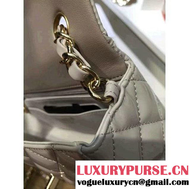 Chanel Grey Patent Leather Small Classic Flap Bag(Gold Hardware) (MC-6022313 )