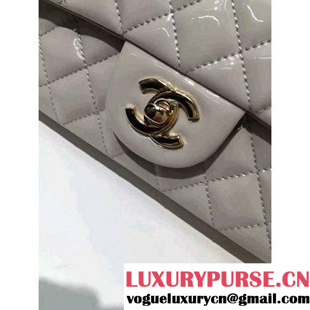 Chanel Grey Patent Leather Small Classic Flap Bag(Gold Hardware) (MC-6022313 )