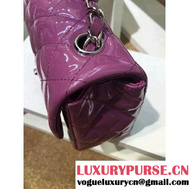Chanel Pearl Rosy Patent Leather Small Classic Flap Bag(Silver Hardware) (MC-6022314 )