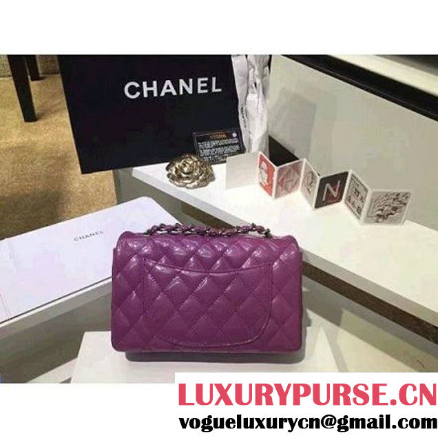 Chanel Pearl Rosy Patent Leather Small Classic Flap Bag(Silver Hardware) (MC-6022314 )
