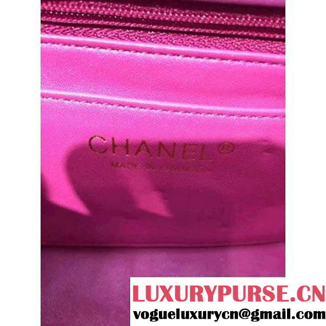 Chanel Pearl Rosy Patent Leather Small Classic Flap Bag(Gold Hardware) (MC-6022315 )