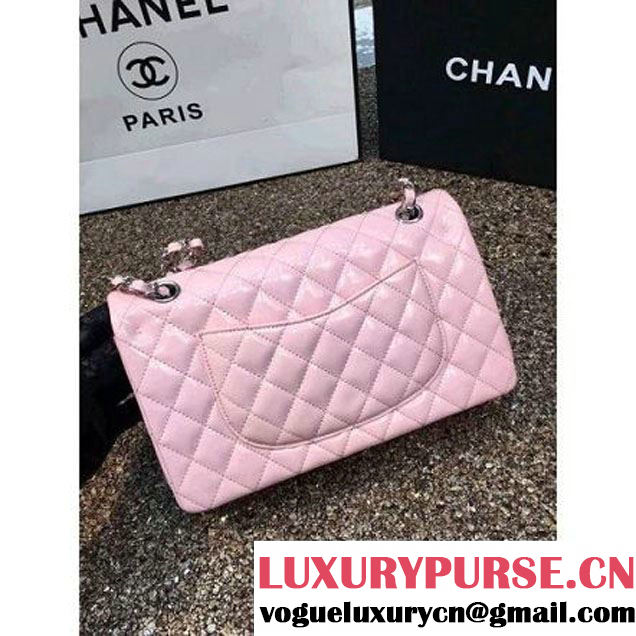 Chanel Pink Patent Leather Medium Classic Flap Bag(Silver Hardware) (MC-6022316 )