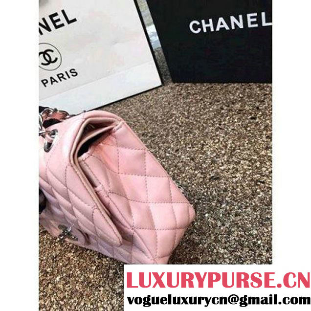 Chanel Pink Patent Leather Medium Classic Flap Bag(Silver Hardware) (MC-6022316 )