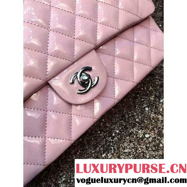 Chanel Pink Patent Leather Medium Classic Flap Bag(Silver Hardware) (MC-6022316 )