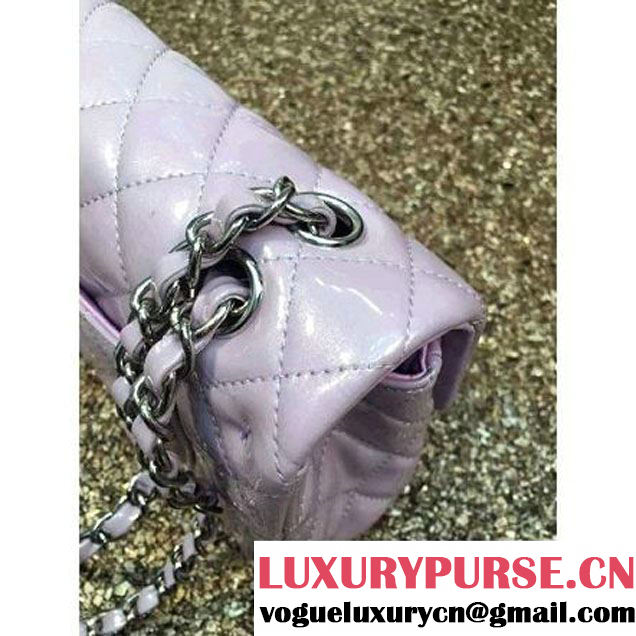 Chanel Pearl Lavender Patent Leather Medium Classic Flap Bag(Silver Hardware) (MC-6022317 )
