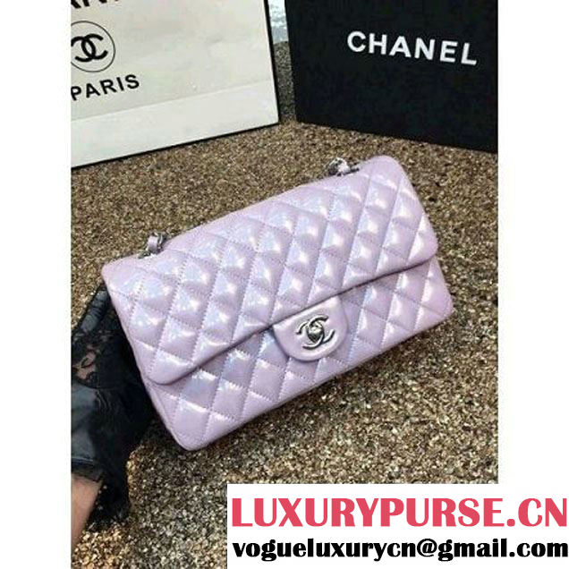 Chanel Pearl Lavender Patent Leather Medium Classic Flap Bag(Silver Hardware) (MC-6022317 )