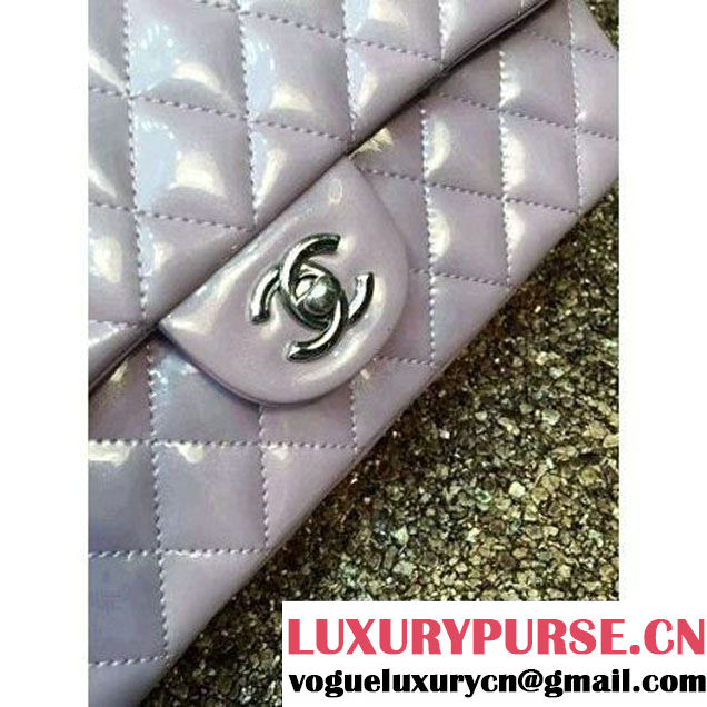 Chanel Pearl Lavender Patent Leather Medium Classic Flap Bag(Silver Hardware) (MC-6022317 )