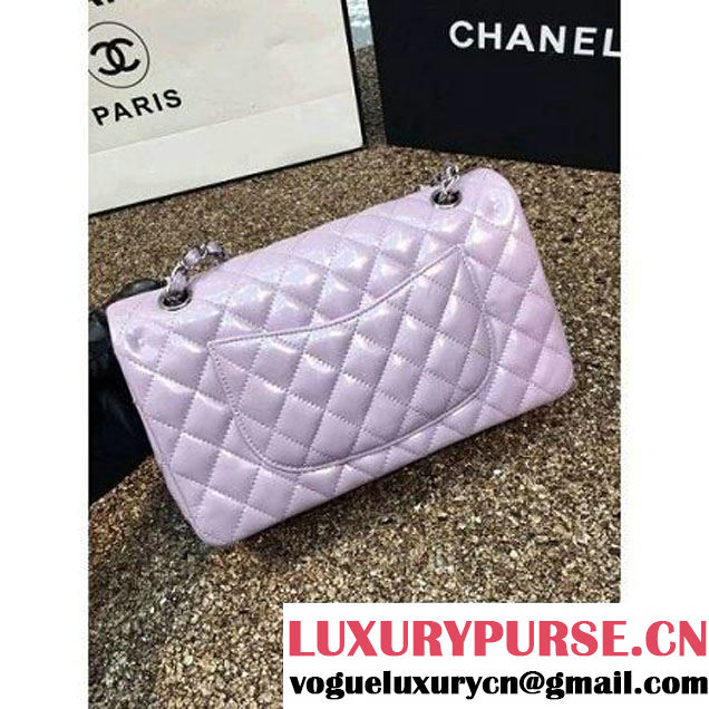 Chanel Pearl Lavender Patent Leather Medium Classic Flap Bag(Silver Hardware) (MC-6022317 )
