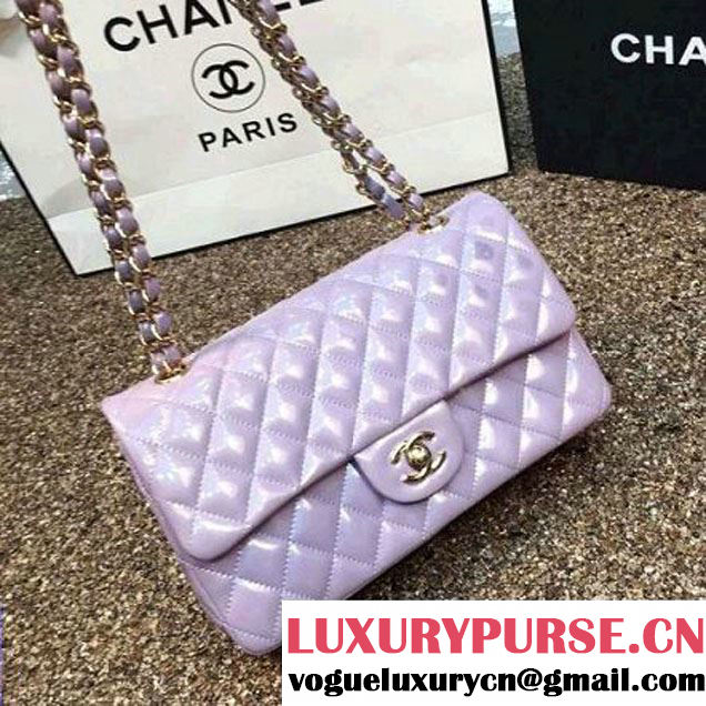 Chanel Pearl Lavender Patent Leather Medium Classic Flap Bag(Gold Hardware) (MC-6022318 )