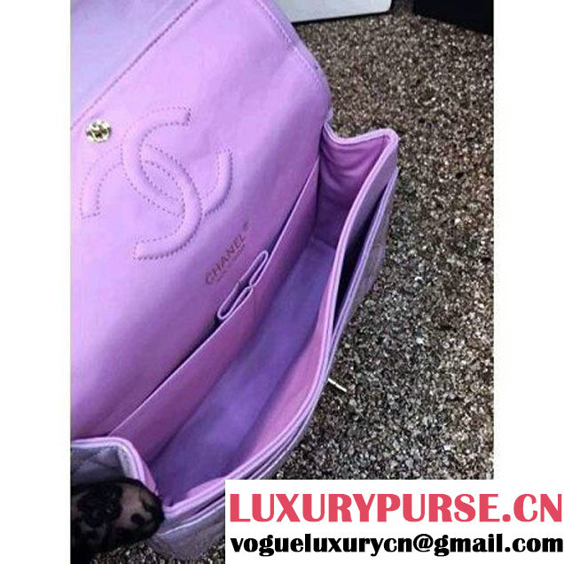 Chanel Pearl Lavender Patent Leather Medium Classic Flap Bag(Gold Hardware) (MC-6022318 )