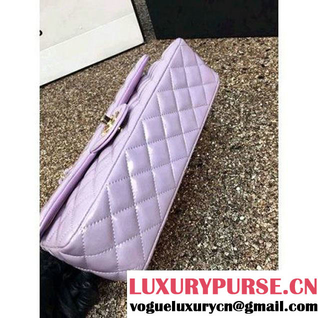 Chanel Pearl Lavender Patent Leather Medium Classic Flap Bag(Gold Hardware) (MC-6022318 )