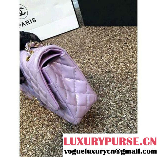 Chanel Pearl Lavender Patent Leather Medium Classic Flap Bag(Gold Hardware) (MC-6022318 )