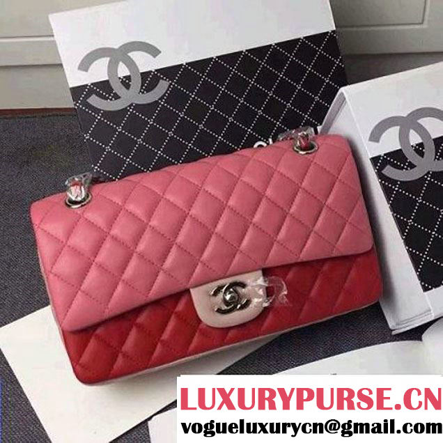 Chanel Lambskin Medium Valentine Flap Bag In Pink/Red (1A078-6030101 )