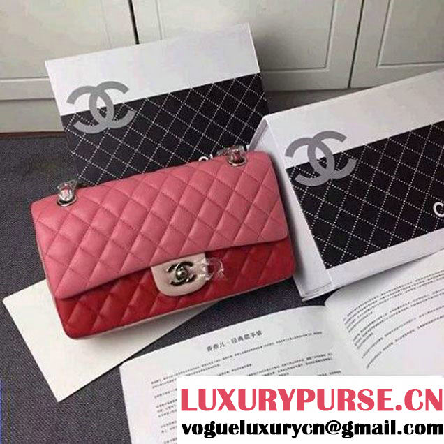 Chanel Lambskin Medium Valentine Flap Bag In Pink/Red (1A078-6030101 )