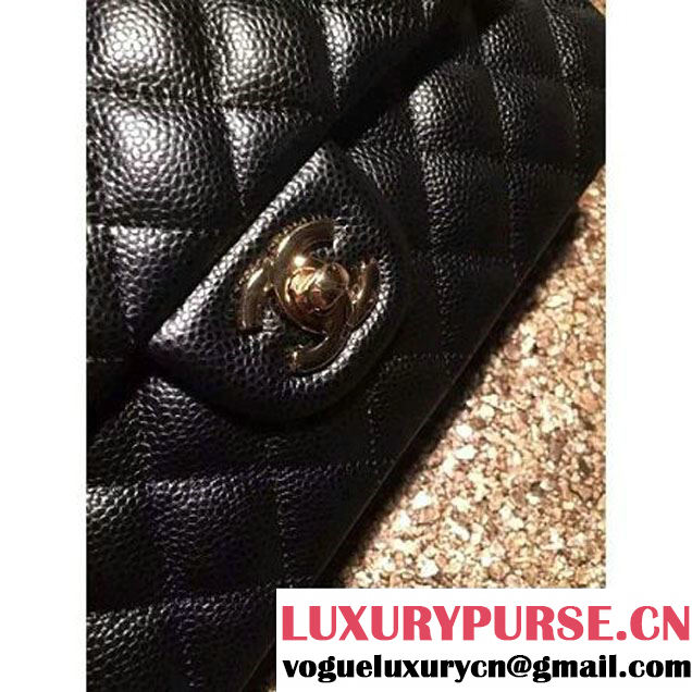 Chanel Medium 1112 Caviar Classic Double Flap Bag in Black(GHW) (MC-6030831 )