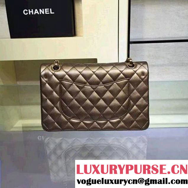Chanel Gold Lambskin Medium Classic Flap Bag With Gold Hardware (2A143-031001 )