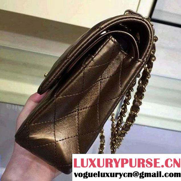 Chanel Gold Lambskin Medium Classic Flap Bag With Gold Hardware (2A143-031001 )