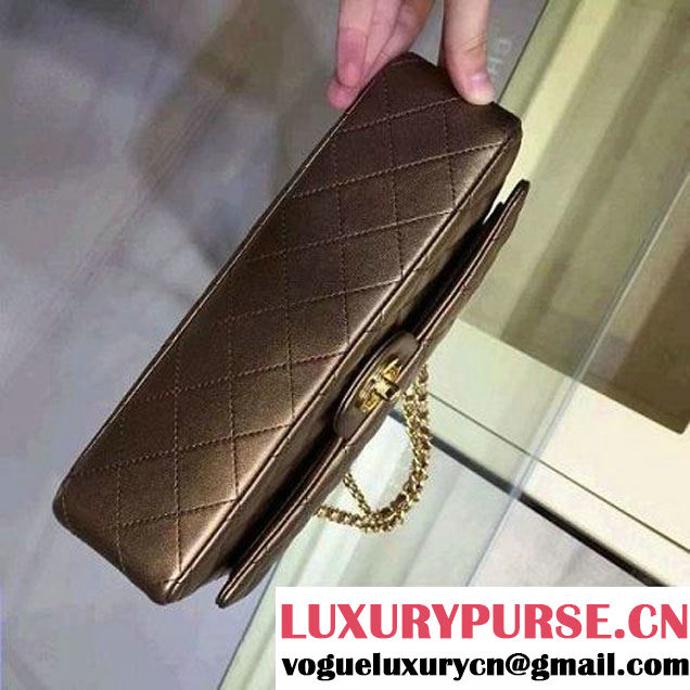 Chanel Gold Lambskin Medium Classic Flap Bag With Gold Hardware (2A143-031001 )