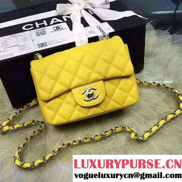 Chanel Mini Classic Flap Bag In Yellow Caviar Calfskin (2A057-6042211 )