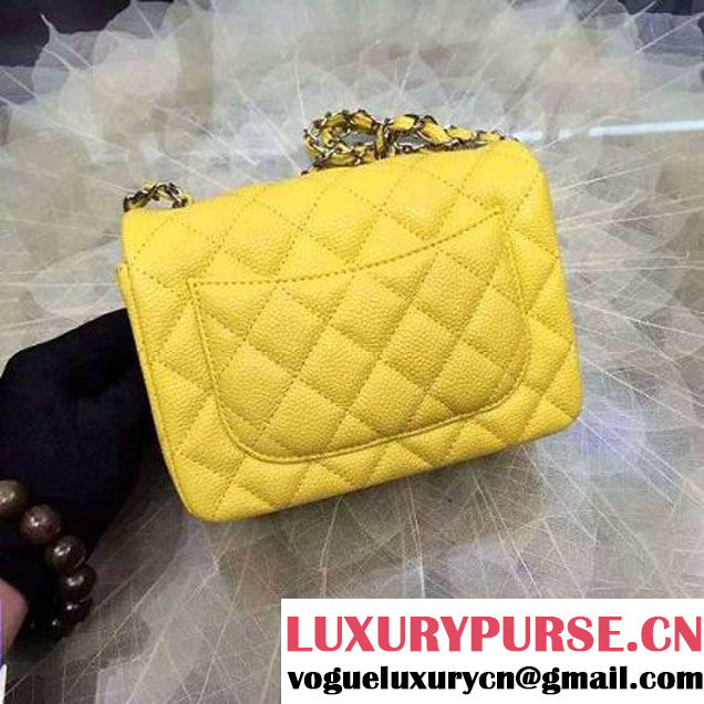 Chanel Mini Classic Flap Bag In Yellow Caviar Calfskin (2A057-6042211 )