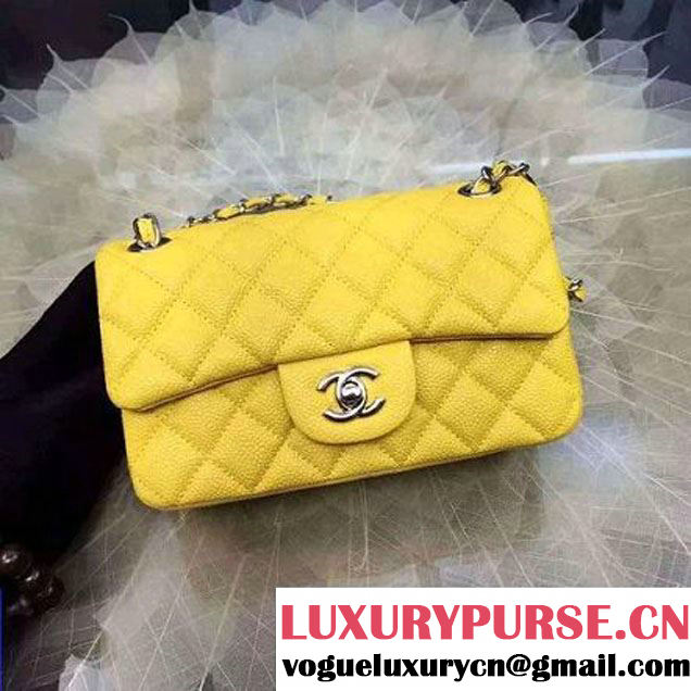 Chanel Small Classic Flap Bag In Yellow Caviar Calfskin (2A057-6042212 )