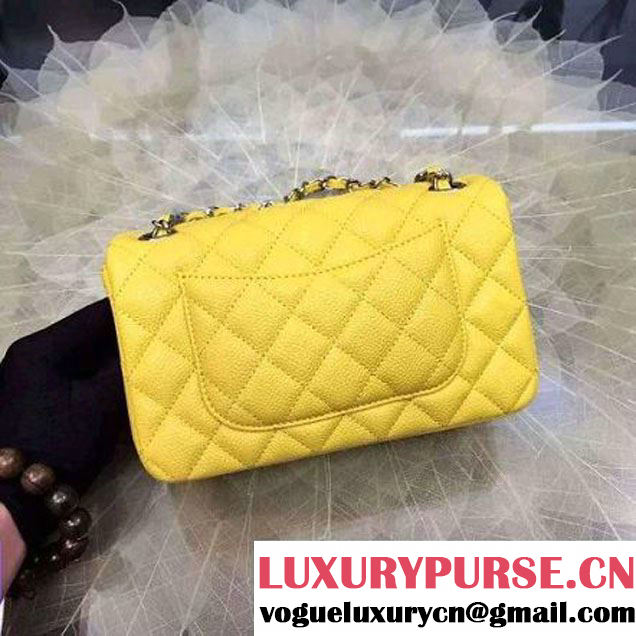 Chanel Small Classic Flap Bag In Yellow Caviar Calfskin (2A057-6042212 )