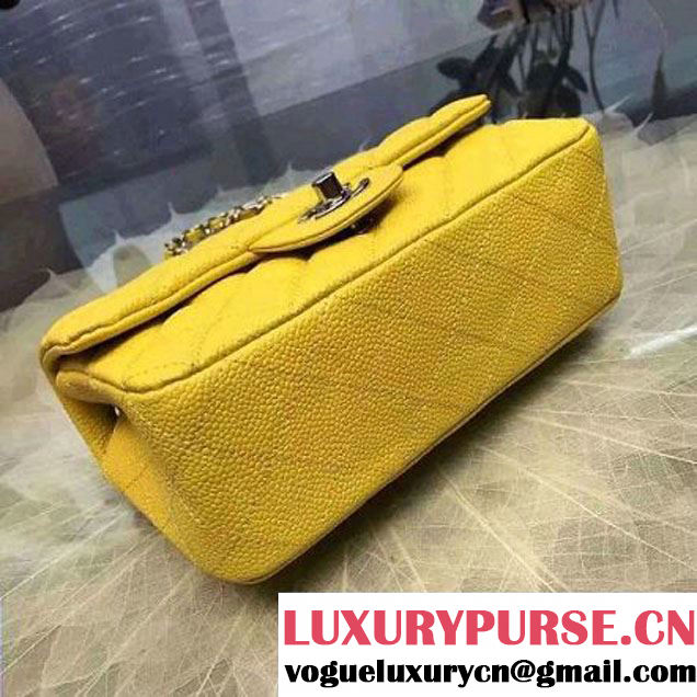 Chanel Small Classic Flap Bag In Yellow Caviar Calfskin (2A057-6042212 )
