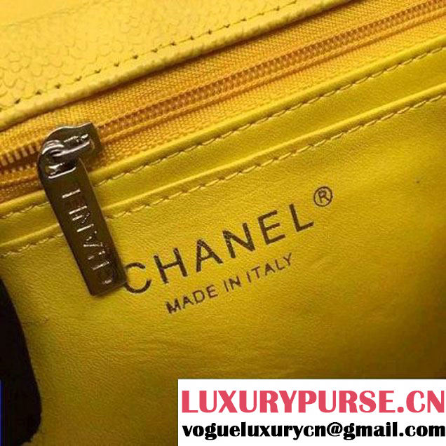 Chanel Small Classic Flap Bag In Yellow Caviar Calfskin (2A057-6042212 )