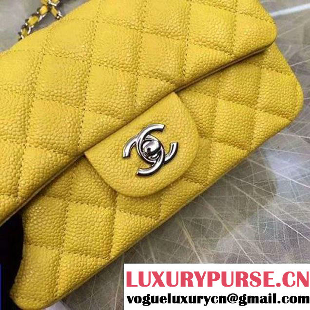 Chanel Small Classic Flap Bag In Yellow Caviar Calfskin (2A057-6042212 )