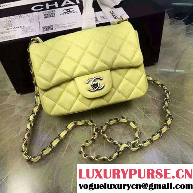 Chanel Mini Classic Flap Bag In Yellow Smooth Calfskin (2A057-6042213 )