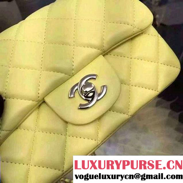 Chanel Mini Classic Flap Bag In Yellow Smooth Calfskin (2A057-6042213 )