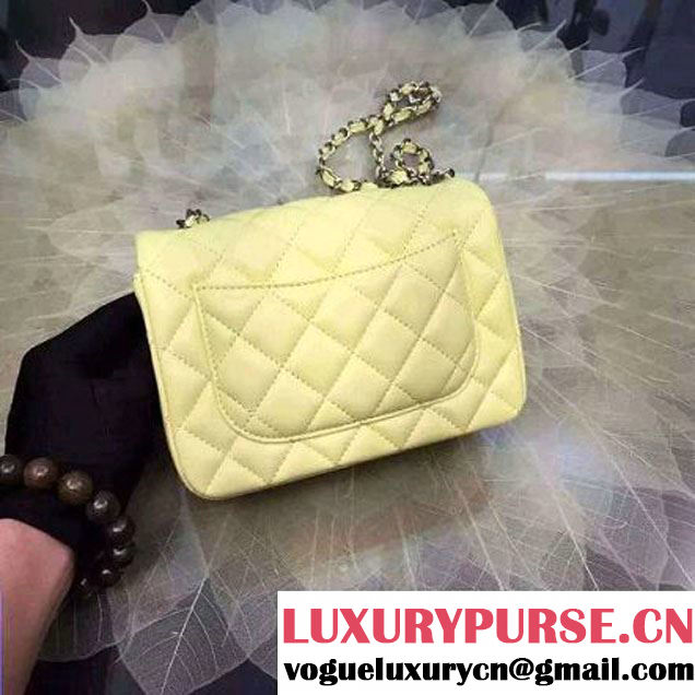 Chanel Mini Classic Flap Bag In Yellow Smooth Calfskin (2A057-6042213 )