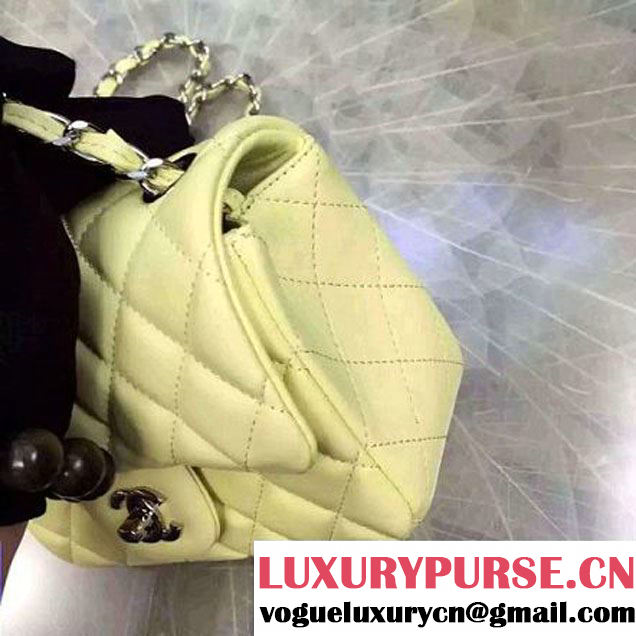 Chanel Mini Classic Flap Bag In Yellow Smooth Calfskin (2A057-6042213 )